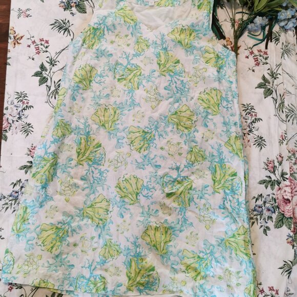 J Jill Love Linen Dress Floral Sleeveless Shift Pockets Colorful  Size L 0193 - Picture 3 of 5